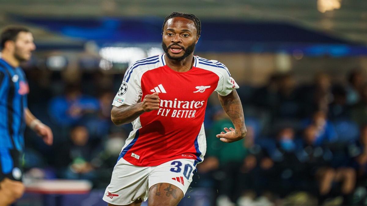 Raheem Sterling playing for Arsenal